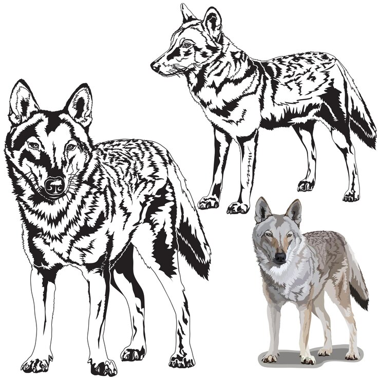 Vecteur ensemble de loups