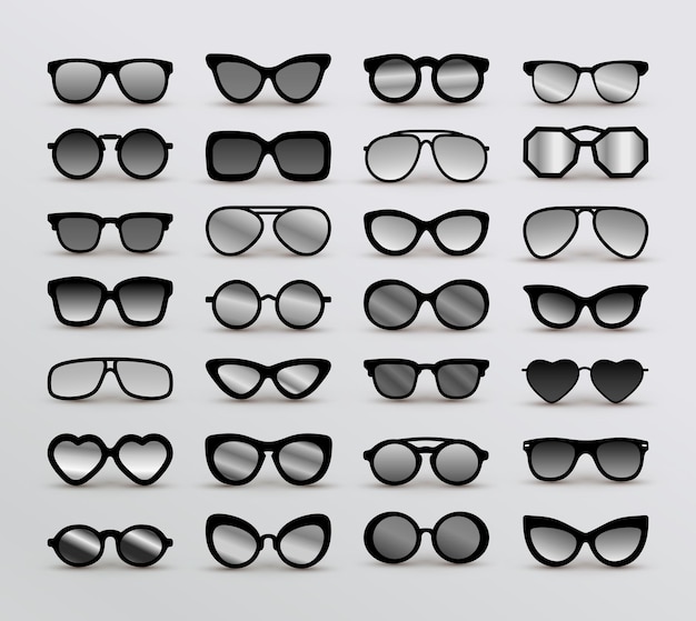 Ensemble de lunettes différentes noires.