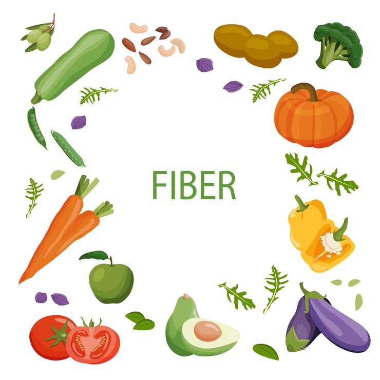 Ensemble de macronutriments alimentaires sains Fibre ou cellulose présentée par les produits alimentaires