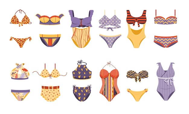 Ensemble de maillots de bain à la mode et colorés