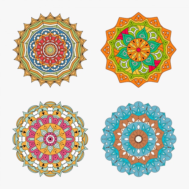 Ensemble De Mandala Coloré