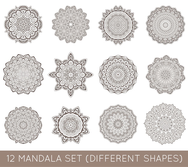 Ensemble de Mandala Ethnique Fractal