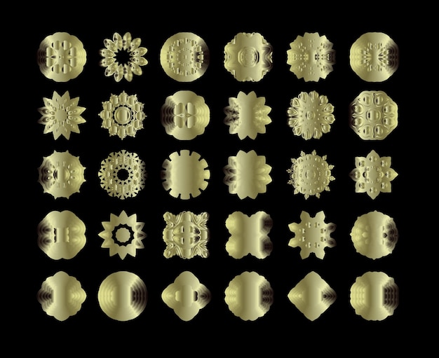 Ensemble de mandala d'or