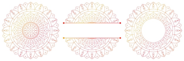 Vecteur ensemble de mandalas de fleurs ornement décoratif en illustration vectorielle de style oriental ethnique