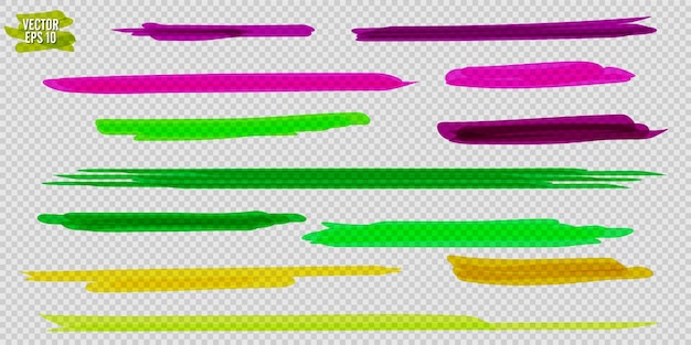 Vecteur ensemble de marqueurs multicolores colorés