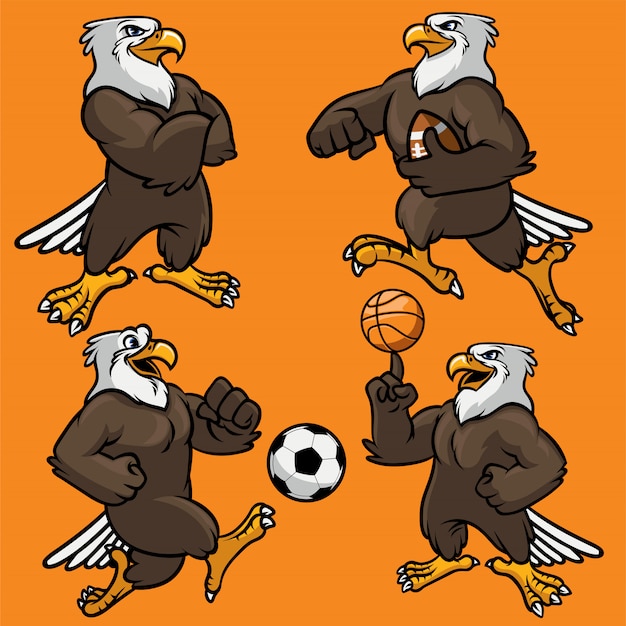 Ensemble De Mascotte De Sport Eagle