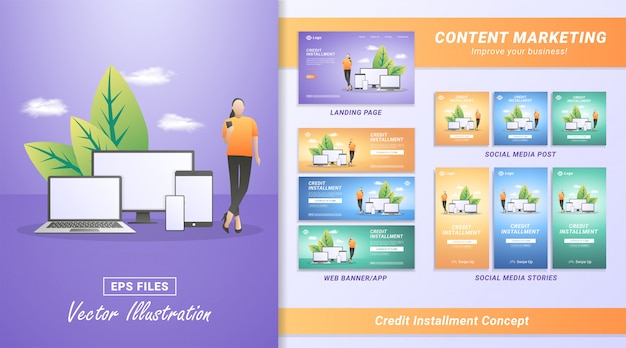 Ensemble de matériel de marketing de contenu