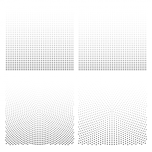 Ensemble De Milieux De Demi-teintes. Illustration Vectorielle De Points De Demi-teintes.