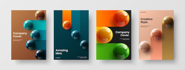 Ensemble de mise en page de conception de vecteur A4 couverture de livre incroyable