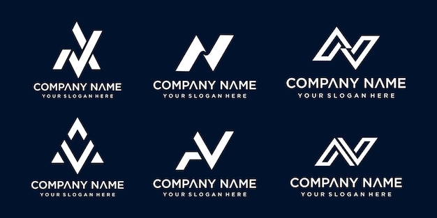 ensemble de modèle de conception de logo av lettre créative