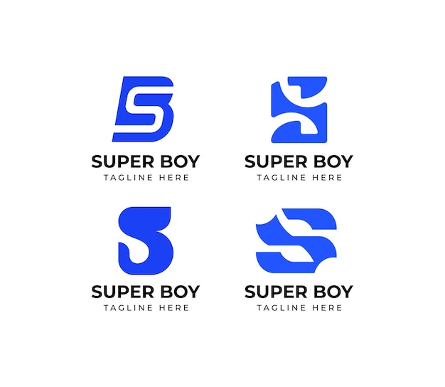 Vecteur ensemble de modèle de conception de logo lettre sb ou bs
