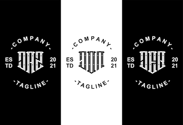 Ensemble De Modèle De Conception De Logo Monogramme Initiales De 3 Lettres