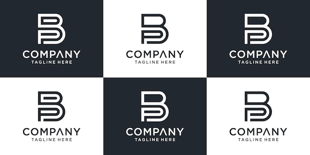 Ensemble de modèle de logo bp lettre initiale monogramme créatif