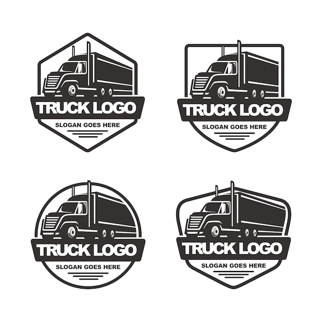 Vecteur ensemble de modèle de logo de camion