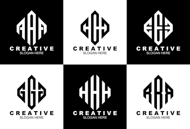 Ensemble de modèle de logo monogramme créatif