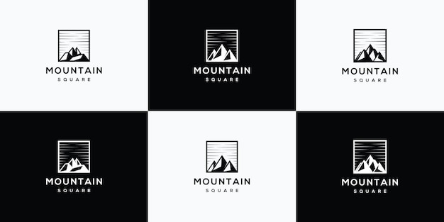 Ensemble De Modèle De Logo De Montagne Abstraite