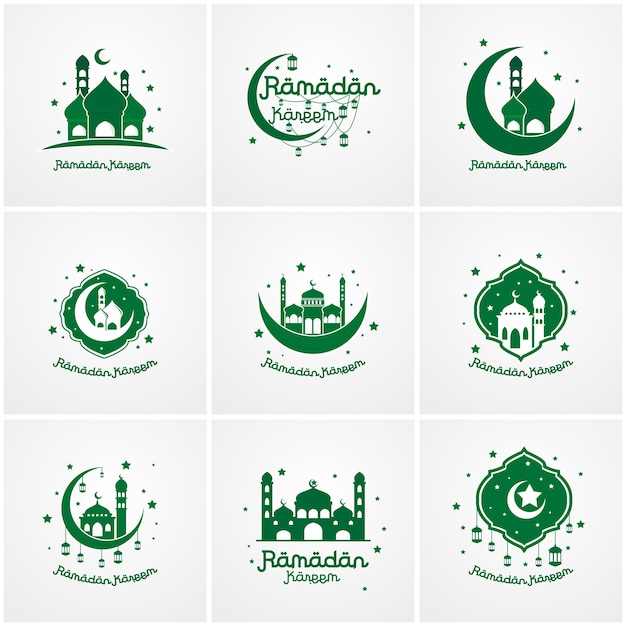 Ensemble De Modèle De Logo De Ramadan Kareem