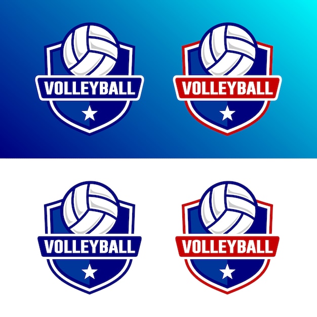 Vecteur ensemble de modèle de logo de volleyball