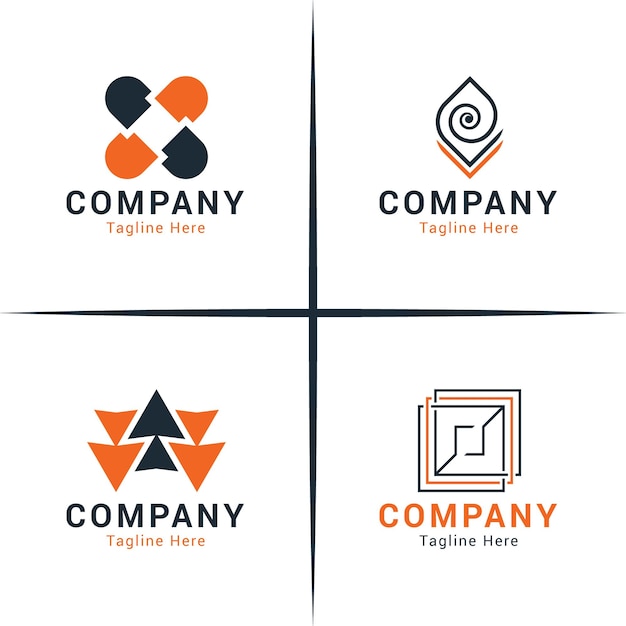 Vecteur ensemble de modèle de vecteur de conception de logo minimaliste moderne d'entreprise