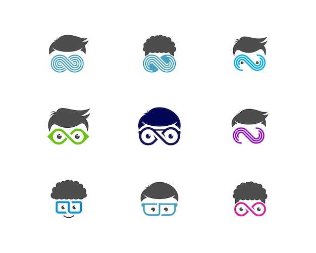 Ensemble De Modèle Vectoriel De Logo Geek Infinity Concept De Conception De Logo Creative Geek