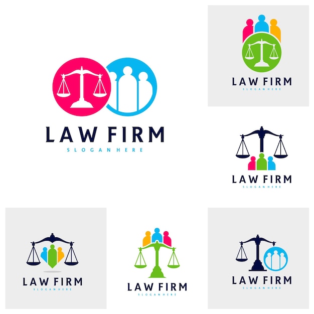 Ensemble De Modèle Vectoriel De Logo Justice People Concepts De Conception De Logo Creative Law Firm