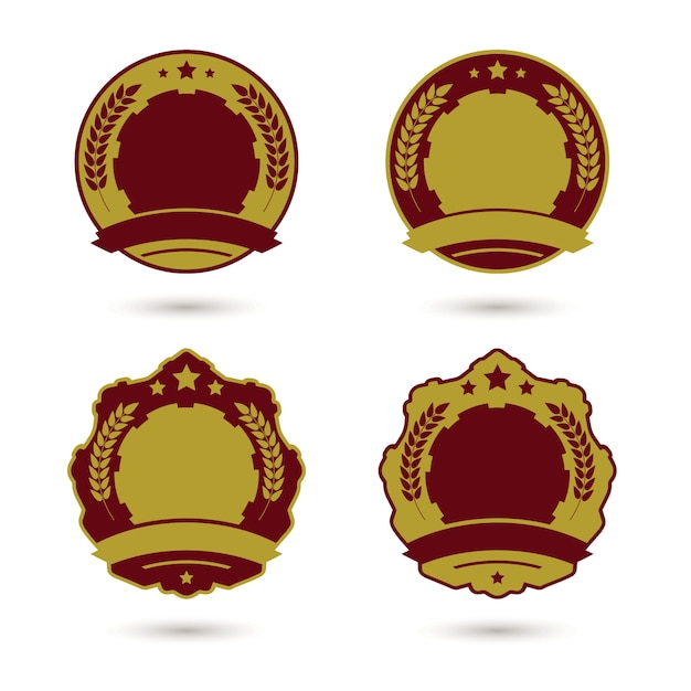 Ensemble De Modèles De Badge De Médaille