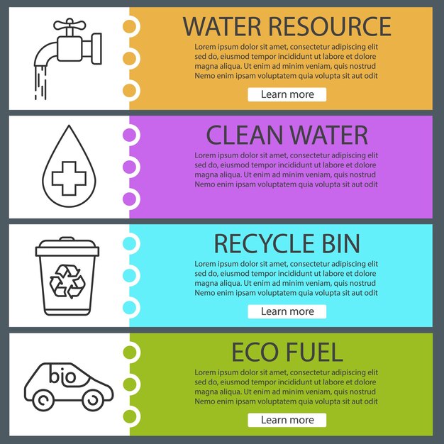 Ensemble de modèles de bannière d'écologie
