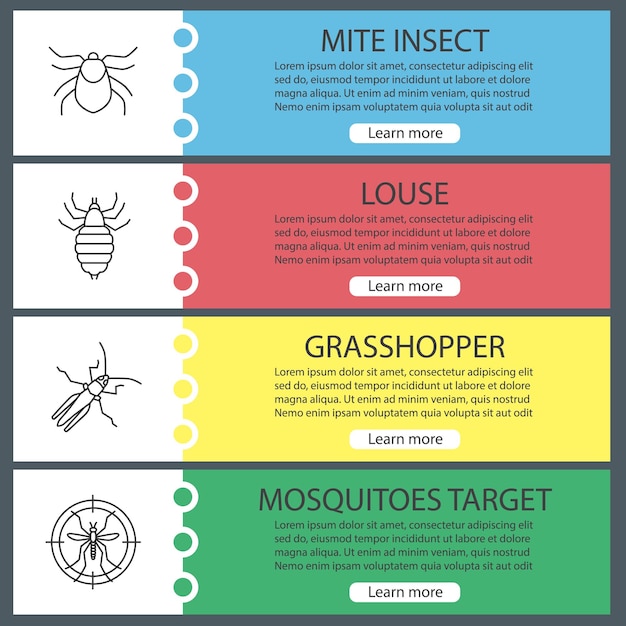 Ensemble de modèles de bannières web de lutte antiparasitaire