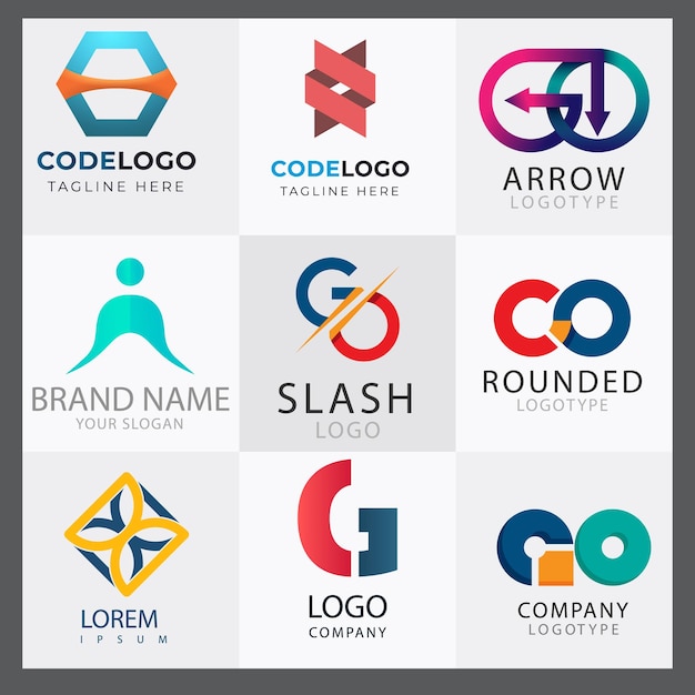 Ensemble de modèles de conception de codes et de symboles de documents pour le logo