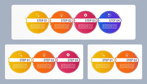 Ensemble De Modèles De Conception De Graphique Infographique D'analyse De Projet