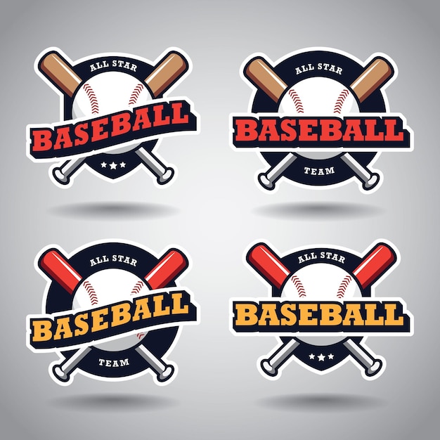 Ensemble De Modèles De Conception De Logo De Baseball