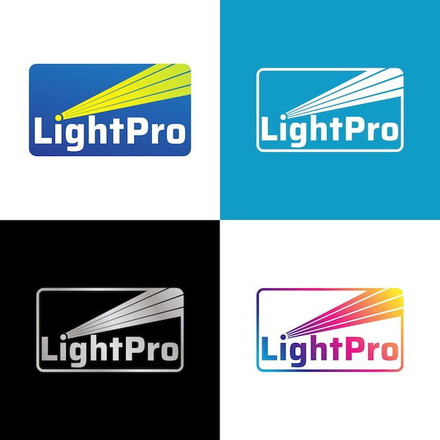 Ensemble De Modèles De Conception De Logo Lightpro Pour L'événement Multimédia D'art Laser D'entreprise Professionnelle D'éclairage Ou Etc.