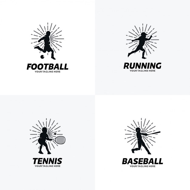 Ensemble De Modèles De Conception De Logo De Sport