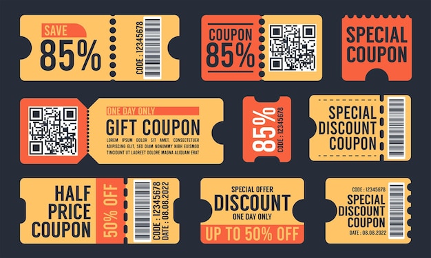 Ensemble De Modèles De Coupons Promotionnels