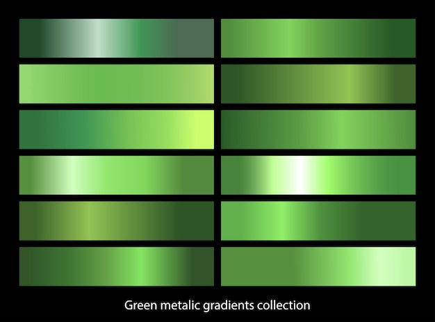 Ensemble de modèles de dégradé métallique vert