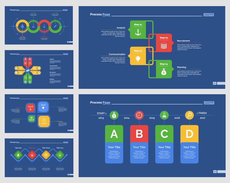 Ensemble de modèles de diapositives à six gestion