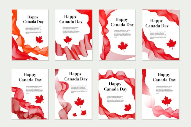 Ensemble De Modèles De La Fête Du Canada Pour Votre Conception Affiche De Dépliant Brochure Isolé Sur Fond Blanc Illustration Vectorielle