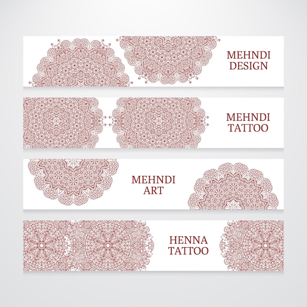 Ensemble De Modèles De Flyers Design Mehndi