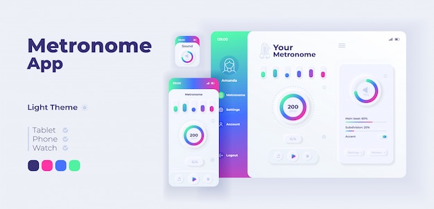 Ensemble de modèles d'interface de smartphone de dessin animé