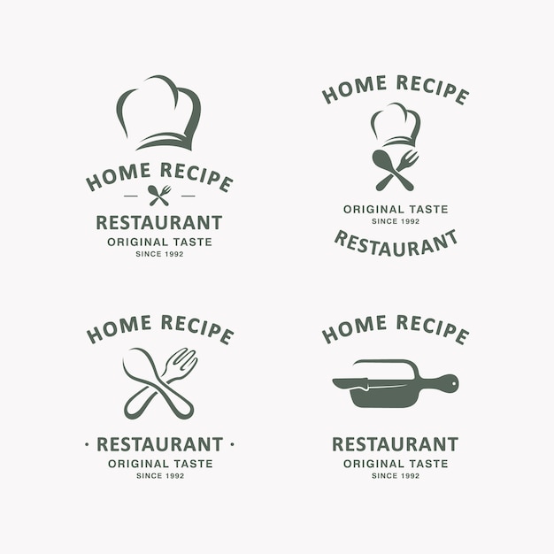 Vecteur ensemble de modèles de logo de cuisine