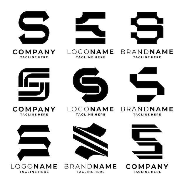 Ensemble de modèles de logo à la lettre S