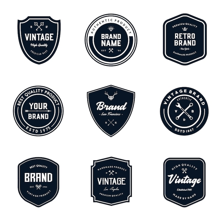 Vecteur ensemble de modèles de logo vintage badges