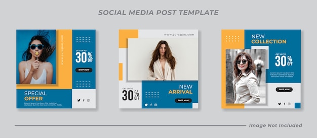 Ensemble de modèles de publication instagram de médias sociaux
