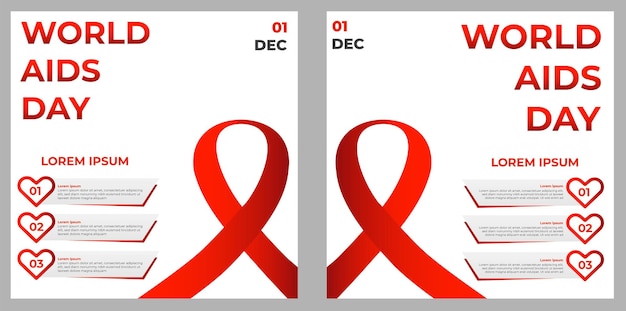 Ensemble De Modèles De Publication Sur Les Médias Sociaux De La Journée Mondiale Du Sida