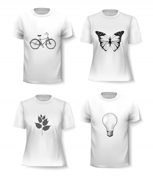 Vecteur ensemble de modèles de t-shirt pour hommes et femmes. vecteur