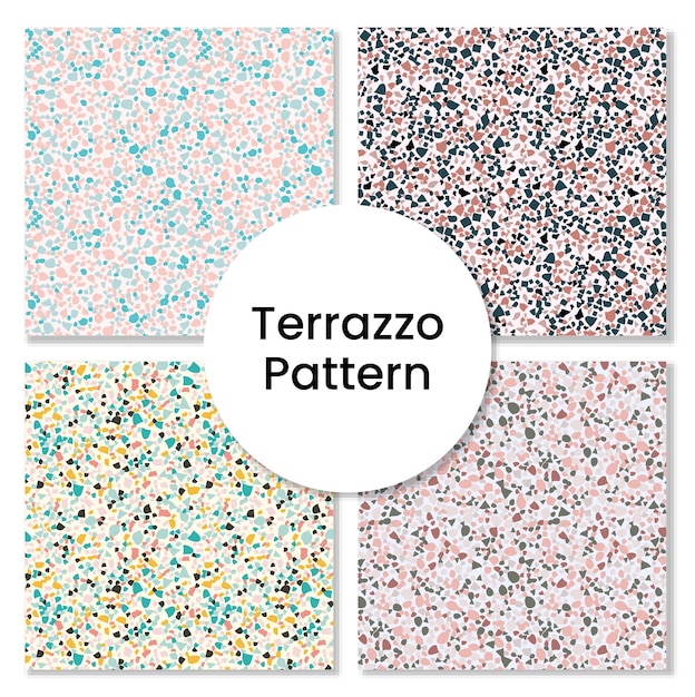 Ensemble De Modèles De Terrazzo - Collection De Modèles Sans Couture