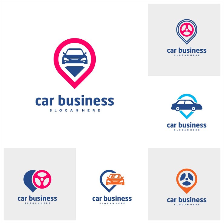 Ensemble de modèles vectoriels de logo de point de voiture Concepts de conception de logo de voiture créative