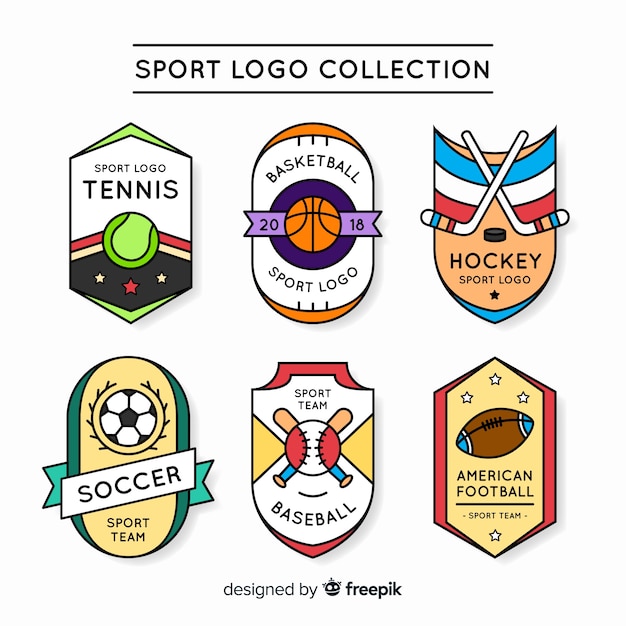 Ensemble Moderne De Logos De Sports Abstraits