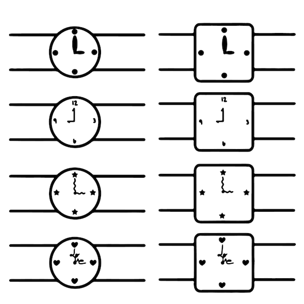 Vecteur ensemble de montre