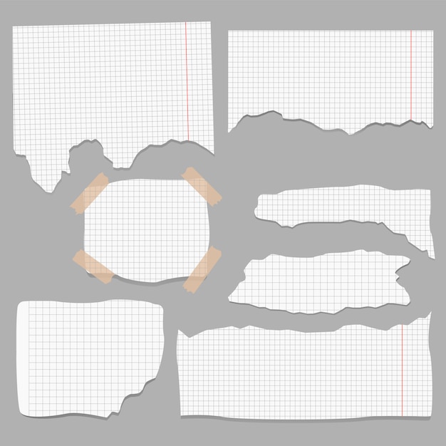 Ensemble De Morceaux De Papier De Différentes Formes.